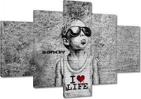 Festmények 120x80 I love life Banksy Spray