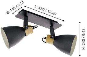 Eglo 901175 -Irányítható spotlámpa COSWARTH 2xE27/40W/230V