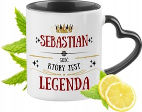 Sebastiannak Fekete Bögre Szív Alakú Füllel Ajándék