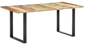 Tömör újrahasznosított fa étkezőasztal 180 x 90 x 76 cm