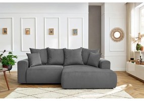 Szürke bársony sarokkanapé Enjoy – Bobochic Paris