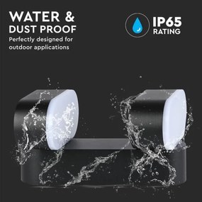 LED Kültéri flexibilis fali lámpa 2xLED/12W/230V IP65 fekete