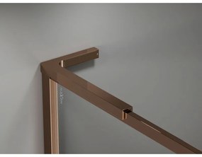 Mexen, Mexen Kioto-F L zuhanyfal kerettel 110 x 202 cm, átlátszó 8 mm, rozéarany - 800-110-174-60-00