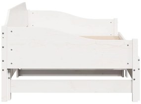 fehér tömör fenyőfa kihúzható kanapéágy 90 x 200 cm