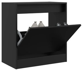 fekete szerelt fa cipőszekrény 60 x 34 x 63,5 cm