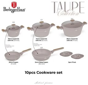 BerlingerHaus 10 részes edénykészlet Taupe Collection BH/8343