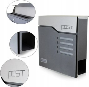 Postaláda postaláda Post felirattal és újságtartóval modern