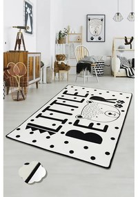 Bear fekete-fehér csúszásgátlós gyerekszőnyeg, 100 x 160 cm Conceptum Hypnose