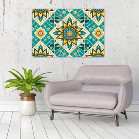 Kép - Türkiz minta (90x60 cm)
