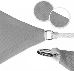 Szögletes napvitorla, 3,6 méteres, több típusban-háromszög alakú, poliészter, szürke