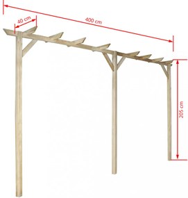 fa kerti pergola 410 x 40 x 203 cm