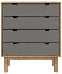 OTTA barna-szürke tömör fenyőfa éjjeliszekrény 76,5x39,5x90 cm