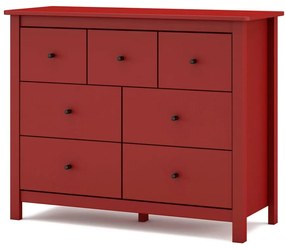 Piros borovi fenyő alacsony komód 110x80 cm Misti – Marckeric