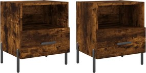 vidaXL 2 db füstös tölgy színű szerelt fa éjjeliszekrény 40x35x47,5 cm