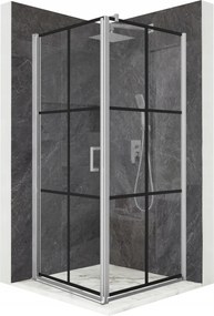 Zuhanykabin 80x80cm szárnyas ajtó króm Esg üveg 6mm bevonat