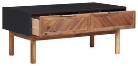 Tömör akácfa és MDF dohányzóasztal 90 x 50 x 40 cm