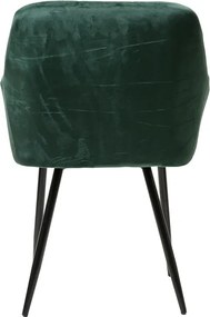 Sötétzöld MARLEN VELVET étkezőszék fekete lábakkal