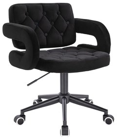 HR8403K Fekete modern velúr szék fekete lábbal