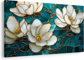 Kép - Ólomüveg magnóliával (90x60 cm)