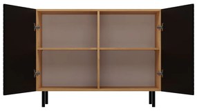 MIX Kama 2 komód (egyenes mintázat), tölgy-fekete