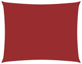 piros téglalap alakú oxford-szövet napvitorla 5 x 6 m