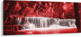 Kép - Vízesés, piros (120x50 cm)
