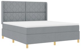 Boxspring Ágy Matrac Képességek Világosszürke 180x200 cm Szövet