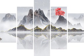 Kép - Hegyek a ködben (150x105 cm)