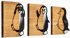 Penguins fém fali dekoráció, 21×3 cm