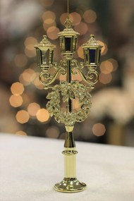 Arany felfüggeszthető karácsonyfadísz lámpa 15cm