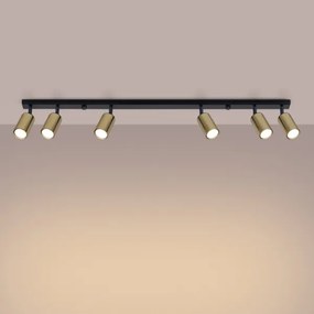 Sollux SL.1388 - Spotlámpa WINX 6xGU10/10W/230V fekete/arany