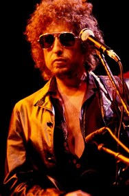 Fotográfia Writer composer Bob Dylan at a concert in the early 1980s