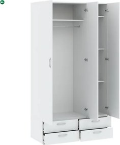 BASIC Gardróbszekrény Fehér Színben 110 cm