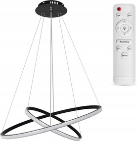 Mennyezeti Lámpa Led Fekete Lógó Csillár Modern Loft 40CM Távirányítóval