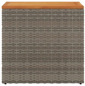 szürke polyrattan falapos kerti kisasztal 58 x 27,5 x 55 cm