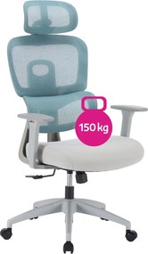 Irodai szék, neomint/világosszürke/szürke, teherbírás 150 kg, ERMEN