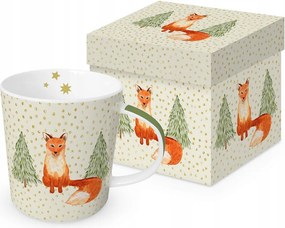 Nagy Porcelán Bögre Ppd Vörös róka és hópelyhek 0,4 l dobozban