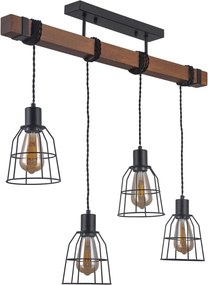 Italux Vintage Függeszték Reda Fekete ITXPND-4793-4-L