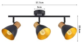 Brilagi - Spotlámpa ODENSE 3xE14/10W/230V kaucsukfa/fekete