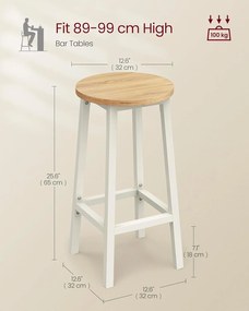 Bárszék szett, 2 db-os, konyhai bárszék,bézs és fehér tölgy színben