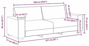 vidaXL | Kanapé | párnával párnával Bézs 221 x 77 x 82 cm Vászon