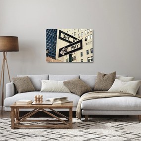 Kép - New York ONE WAY (üvegen) (70x50 cm)