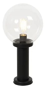 Kültéri állólámpa fekete, átlátszó gömbbel 50 cm IP44 - Sfera
