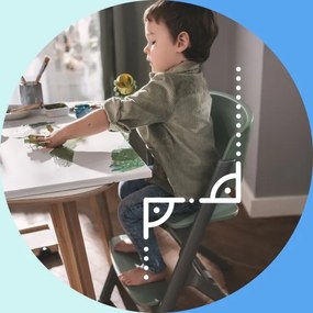 KINDERKRAFT SELECT-Gyermek étkezőszék LIVY Premium Aster rózsaszín + nyugágy CALMEE