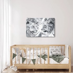 Kép - Rajzolt oroszlánfejek (90x60 cm)