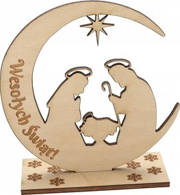 Fa Karácsonyfadísz Istálló Gravírozással Karácsony