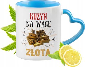 Unokatestvérnek Kék Bögre Szív Alakú Füllel Kávé Ajándék