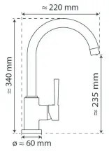 Schütte 79119 - CORNWALL mosogató csaptelep, fényes króm