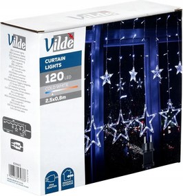 Kültéri fényfüggöny homlokzati fényfüzér ház lámpa 120LED 2,5 m