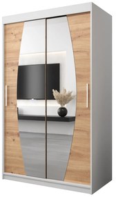 Ruhásszekrény 120 cm Eclipse (matt fehér + artisan tölgy). 1063387